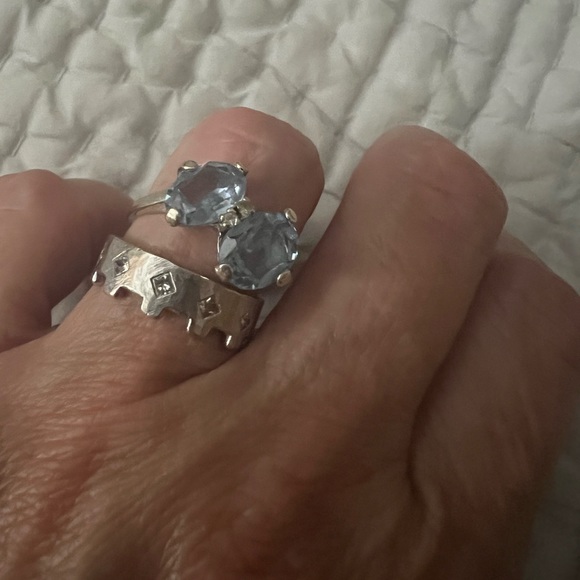 Cathy Waterman Platinum Princess Cut Diamond Turret Crown Stacking Band Ring!!! - Picture 9 of 17